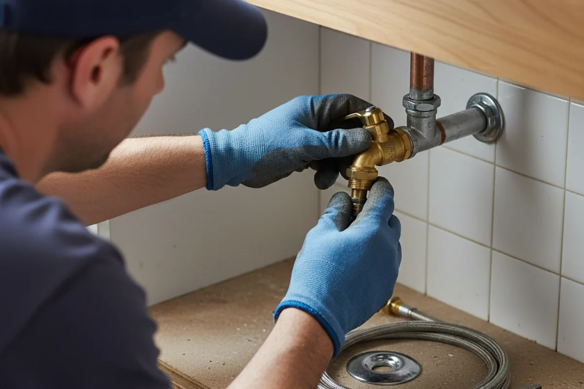 Shutoff valve and fitting work during Emergency Plumbing in Gilboa